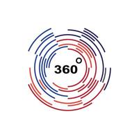 360-Grad-Symbolvektor-Designvorlage vektor