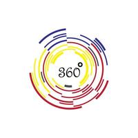 360-Grad-Symbolvektor-Designvorlage vektor