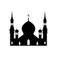 Ramadan kareem Silhouette von Moschee. Silhouette Moschee eben Design Vektor Illustration isoliert auf Weiß Hintergrund. islamisch Moschee Gebäude, Banner Design, und Ramadhan Hintergrund.