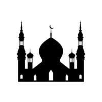 ramadan kareem silhuett av moskén. silhuett moské platt design vektor illustration isolerat på vit bakgrund. islamic moské byggnader, baner design, och Ramadhan bakgrund.