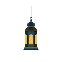 traditionell östlichen Laterne eben Design Vektor Illustration. Arabisch Muslim bunt hängend Lampen, Halbmonde und Sterne.