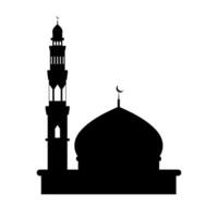 eben Moschee Silhouette Vektor Illustration. islamisch Moschee Gebäude im Silhouette zum Hintergrund Element Design. Muslim Moschee Silhouette. Ramadan Ramadhan karem. eid Mubarak.