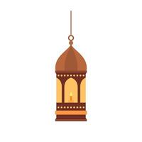 traditionell östlichen Laterne eben Design Vektor Illustration. Arabisch Muslim bunt hängend Lampen, Halbmonde und Sterne.