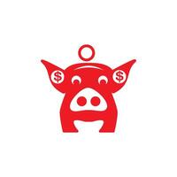 Schweinchen Bank Symbol Vektor Design Vorlage