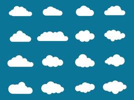 uppsättning av moln. moln för webbplatser och banderoller design vektor