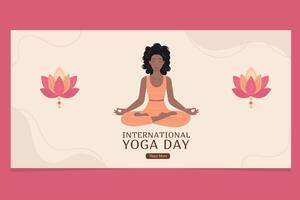 International Yoga Tag Banner Vorlage. vektor