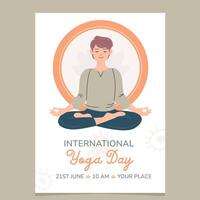 Flyer Vorlage zum International Yoga Tag vektor