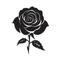 Rose schwarz und Weiß Symbol Silhouette Hintergrund. Vektor Illustration Design.