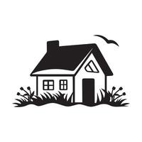Haus schwarz Symbol isoliert auf Weiß Hintergrund. Vektor Illustration Design.