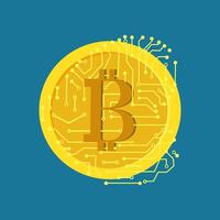 Kryptowährung Bitcoin die zukünftige Münze vektor