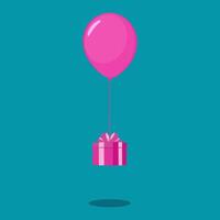 Geschenkbox mit Luftballons vektor