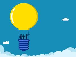 Geschäft Führer. Mannschaft von Geschäft Menschen im Licht Birne Luftballons vektor