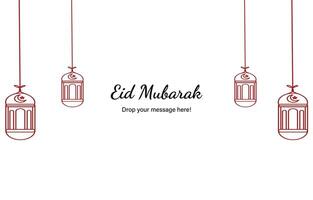 eid Mubarak Mond und Moschee schön Hintergrund mit Vektor