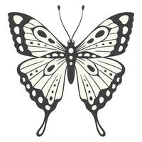 Schmetterling Illustration, Vektor. y2k Stil ästhetisch, Flügel Formen im Vorderseite Sicht, ein Magie Zier Symbol mit Muster. schwarz und Weiß Element, tätowieren Grafik drucken vektor
