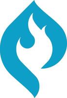 p Wasser Feuer Logo Vorlage im ein modern minimalistisch Stil vektor