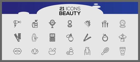 skönhet och kosmetika hand dragen ikoner uppsättning. smink och skönhet ikon uppsättning. skönhet och kosmetisk hand dragen objekt för vård. vektor