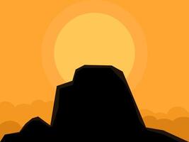 Berg Spitzen von Felsen und das Abend Sonne vektor