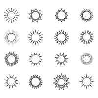 Sonnen Symbol Sammlung. Vektor Logo zum Netz Design