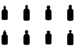 einfach Silhouette von medizinisch Flasche. Symbol einstellen vektor