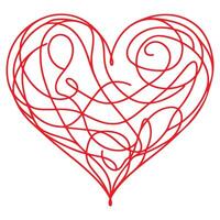Herz gestalten rot Gliederung Symbol Zeichen Symbol von Liebe Element zu Dekoration glücklich Urlaub Vektor Illustration