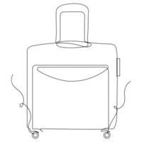 trolly väska kontinuerlig ett linje konst vektor av bagage design och illustration