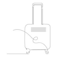 Wagen Tasche kontinuierlich einer Linie Kunst Vektor von Gepäck Design und Illustration