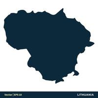 litauen - Europa länder Karta vektor ikon mall illustration design. vektor eps 10.