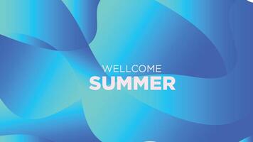 Willkommen Sommer- im abstrakt kalt Blau Hintergrund vektor