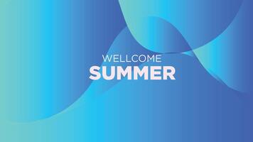 Willkommen Sommer- im abstrakt kalt Blau Hintergrund vektor
