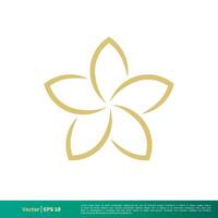 Plumeria Frangipani Blume Spa Symbol Vektor Logo Vorlage Illustration Design. Vektor eps 10.