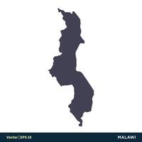 Malawi - - Afrika Länder Karte Symbol Vektor Logo Vorlage Illustration Design. Vektor eps 10.