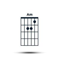 am, grundläggande gitarr ackord Diagram ikon vektor mall