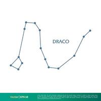 draco - konstellation stjärna ikon vektor logotyp mall illustration design. vektor eps 10.
