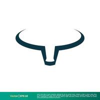 Stier Horn Vektor Symbol Logo Vorlage Illustration Design. Vektor eps 10.