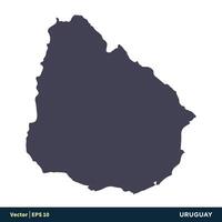 uruguay - söder Amerika länder Karta ikon vektor logotyp mall illustration design. vektor eps 10.