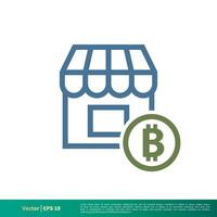 Bitcoin Geschäft, Geschäft Symbol Vektor Logo Vorlage Illustration Design. Vektor eps 10.