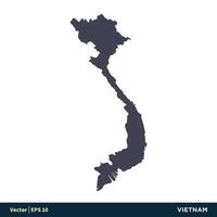 Vietnam - - Asien Länder Karte Symbol Vektor Logo Vorlage Illustration Design. Vektor eps 10.