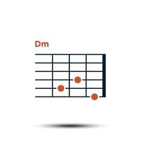 dm, Basic Gitarre Akkord Diagramm Symbol Vektor Vorlage