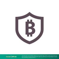 Bitcoin Geld Schild Symbol Vektor Logo Vorlage Illustration Design. Vektor eps 10.