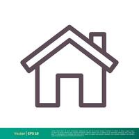Zuhause oder Haus, Gebäude, echt Nachlass Symbol Vektor Logo Vorlage Illustration Design. Vektor eps 10.