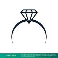 diamant ringa ikon vektor logotyp mall illustration design eps 10.