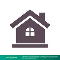 Zuhause oder Haus, Gebäude, echt Nachlass Symbol Vektor Logo Vorlage Illustration Design. Vektor eps 10.