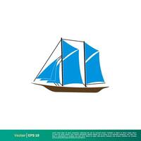 båt segling ikon vektor logotyp mall illustration design. vektor eps 10.