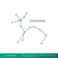 Zentaurus - - Konstellation Star Symbol Vektor Logo Vorlage Illustration Design. Vektor eps 10.