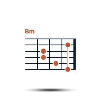 bm, Basic Gitarre Akkord Diagramm Symbol Vektor Vorlage