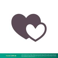 kärlek hjärta ikon vektor logotyp mall illustration design. vektor eps 10.