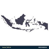 indonesien - Asien länder Karta ikon vektor logotyp mall illustration design. vektor eps 10.