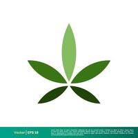 Grün Marihuana Hanf Blatt Symbol Vektor Logo Vorlage Illustration Design. Vektor eps 10.