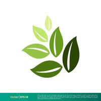natur grön blad ikon vektor logotyp mall illustration design eps 10.