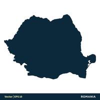 Rumänien - - Europa Länder Karte Vektor Symbol Vorlage Illustration Design. Vektor eps 10.